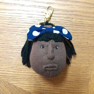 Super Cute Girl Keychain With Poka Dot Bow Size:OS Handmade